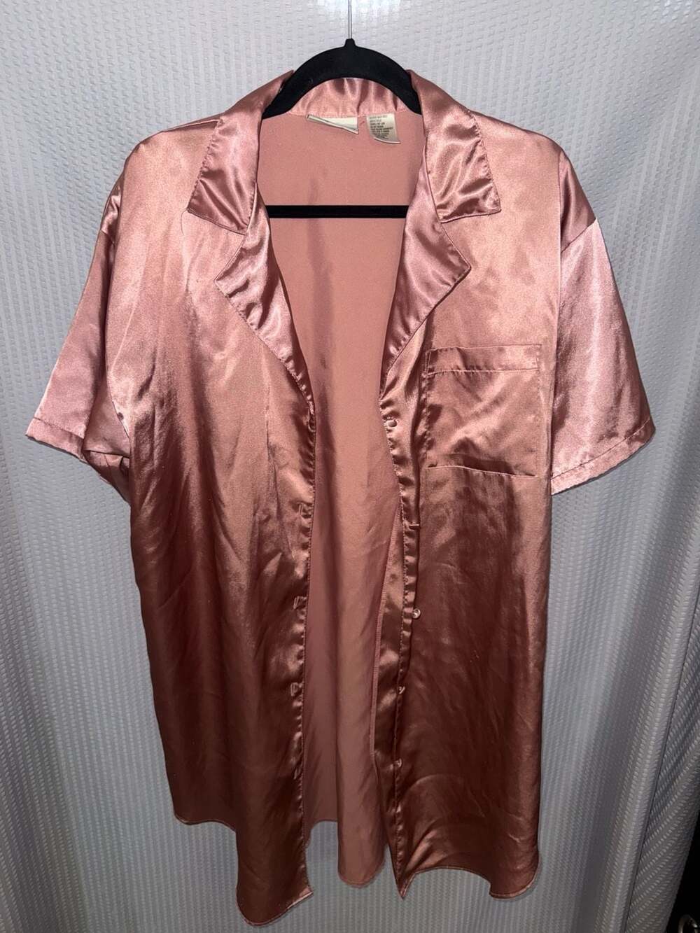 Vintage Sweet Nothings Satin Pajama Shirt Size L